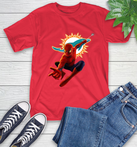 NFL Spider Man Avengers Endgame Football Miami Dolphins T-Shirt 10