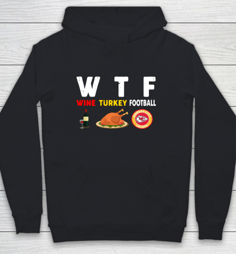 Kansas City Chiefs Giving Day WTF Wine Turkey Football NFL Youth Hoodie