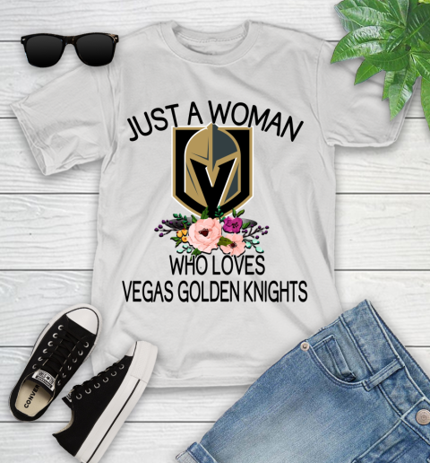 NHL Just A Woman Who Loves Vegas Golden Knights Hockey Sports Youth T-Shirt