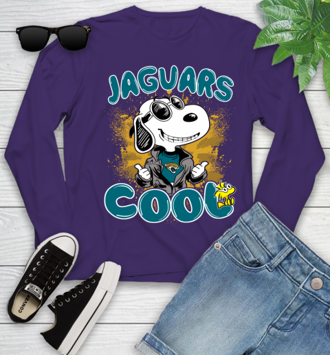 NFL Football Jacksonville Jaguars Cool Snoopy Shirt Youth Long Sleeve 5 NFL Football Jacksonville Jaguars Cool Snoopy Shirt Youth Long Sleeve - Image 5