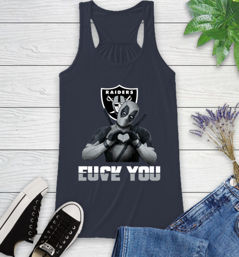 NHL Oakland Raiders Deadpool Love You Fuck You Football Sports Racerback Tank 10