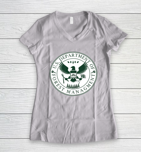 Make America Rake Again US Department Of Forest Managment Women's V-Neck T-Shirt