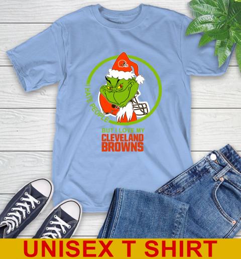 Cleveland Browns NFL Christmas Grinch I Hate People But I Love My Favorite Football Team T-Shirt 11