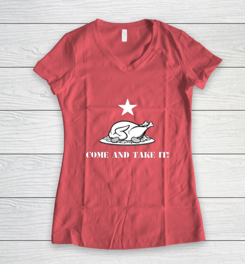 Thanksgiving Come And Take It Turkey Dinner Women's V-Neck T-Shirt 4
