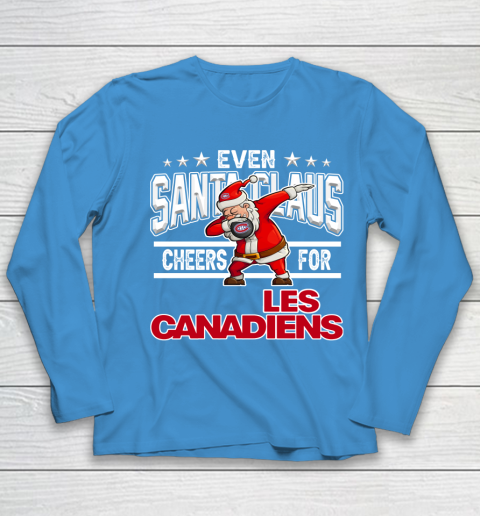 Montreal Canadiens Even Santa Claus Cheers For Christmas NHL Youth Long Sleeve 5