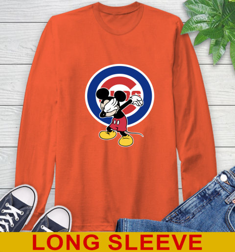 Chicago Cubs MLB Baseball Dabbing Mickey Disney Sports Long Sleeve T-Shirt 5