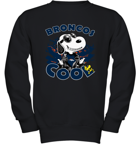 Denver Broncos Snoopy Joe Cool We're Awesome Youth Sweatshirt