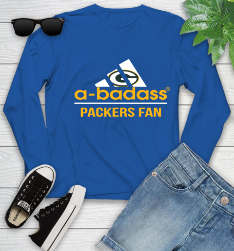 Green Bay Packers NFL Football A Badass Adidas Adoring Fan Sports Youth Long Sleeve 10