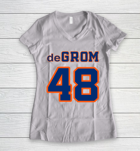 Jacob deGrom  48 Mets Women's V-Neck T-Shirt