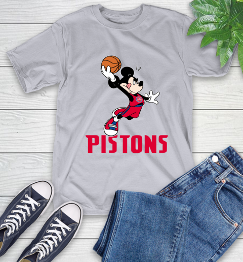 NBA Basketball Detroit Pistons Cheerful Mickey Mouse Shirt T-Shirt 6