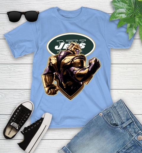 NFL Thanos Avengers Endgame Football Sports New York Jets Youth T-Shirt 11