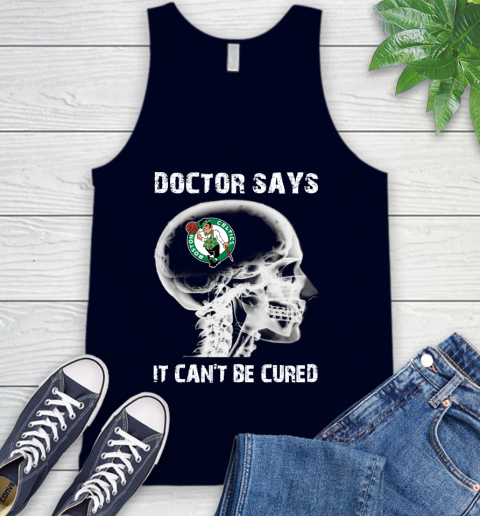NBA Boston Celtics Basketball Skull It Can't Be Cured Shirt Tank Top 2
