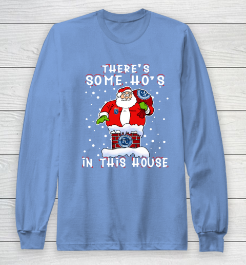 Kansas City Royals Christmas There Is Some Hos In This House Santa Stuck In The Chimney MLB Long Sleeve T-Shirt 8