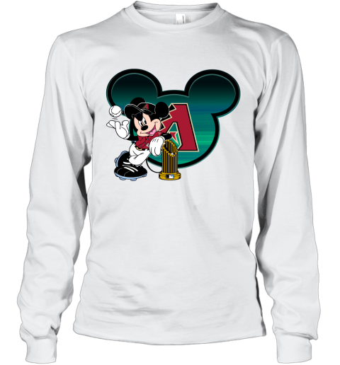 MLB Arizona Diamondbacks The Commissioner's Trophy Mickey Mouse Disney Baseball T Shirt ZJQXZOmJ8Hm long sleeve tee 14 95 151514 front white