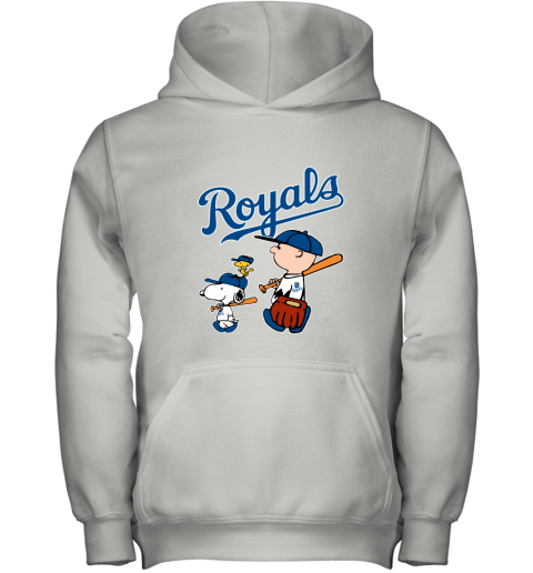 Kansas City Royalslet's Play Baseball Together Snoopy MLB Youth Hoodie