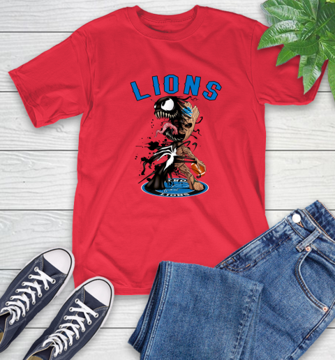 NFL Detroit Lions Football Venom Groot Guardians Of The Galaxy T-Shirt 10