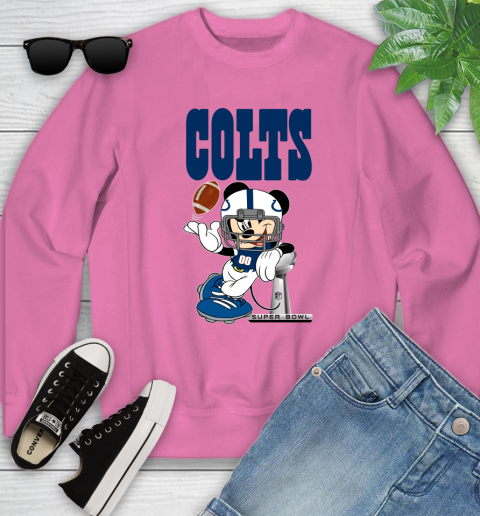 NFL Indianapolis Colts Mickey Mouse Disney Super Bowl Football T Shirt Youth Sweatshirt 7