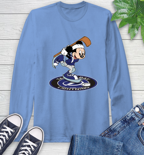 NHL Hockey Tampa Bay Lightning Cheerful Mickey Disney Shirt Long Sleeve T-Shirt 12