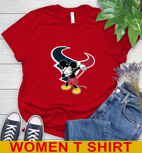 Houston Texans NFL Football Dabbing Mickey Disney Sports Women's T-Shirt 10
