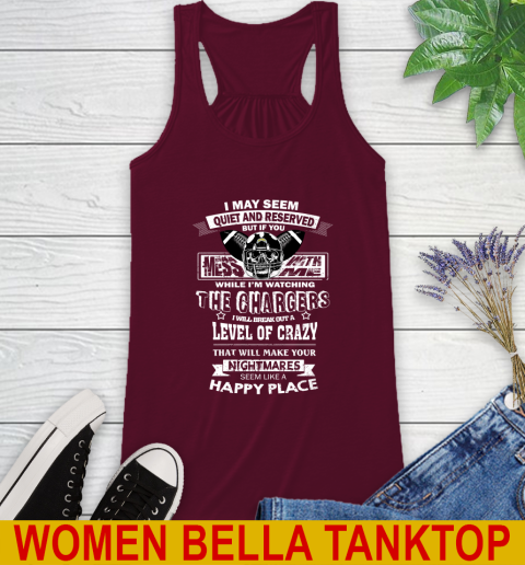 Los Angeles Chargers NFL Football If You Mess With Me While I'm Watching My Team Racerback Tank 2