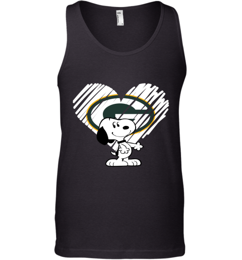 I Love Snoopy Green Bay Packers In My Heart NFL Tank Top