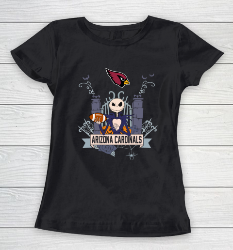 NFL Arizona Cardinals Football Jack Skellington Halloween Women's T-Shirt