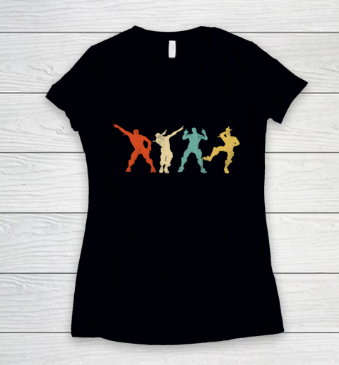 Fortnite Tshirt Battle Royale Victory Dance Cool Justice Dance Women's V-Neck T-Shirt