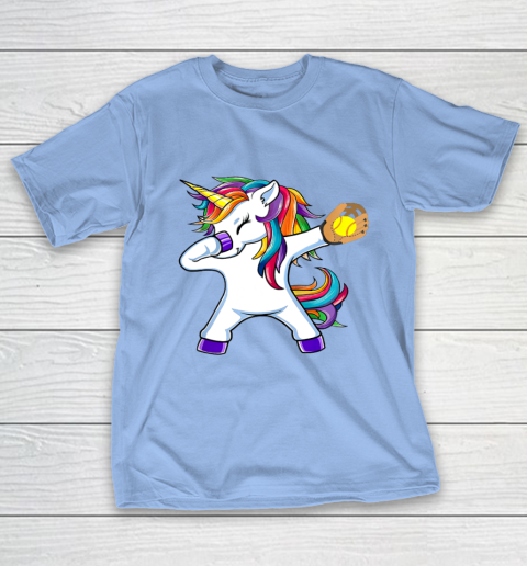 Dabbing Unicorn Softball T Shirt Funny Dab Gift T-Shirt 11