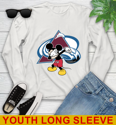 Colorado Avalanche NHL Hockey Dabbing Mickey Disney Sports Youth Long Sleeve 12