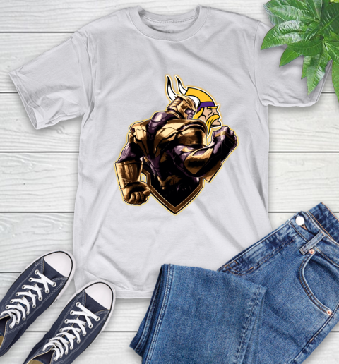NFL Thanos Avengers Endgame Football Sports Minnesota Vikings T-Shirt 12