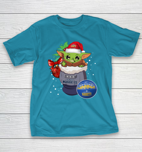 Denver Nuggets Christmas Baby Yoda Star Wars Funny Happy NBA T-Shirt 8