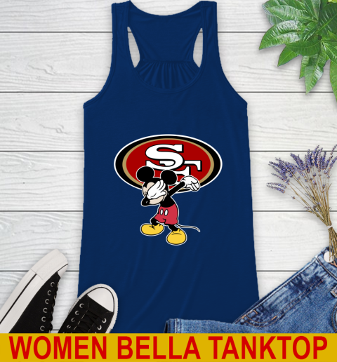 San Francisco 49ers NFL Football Dabbing Mickey Disney Sports Racerback Tank 9