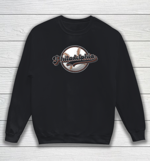 Philly Cityscape Baseball Philadelphia Skyline Retro Vintage Sweatshirt