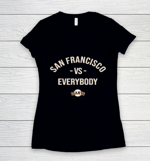 San Francisco Giants Vs Everybody Women's V-Neck T-Shirt