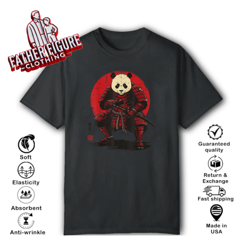 Japanese Panda Samurai Sun Warrior Ronin Art T-Shirt