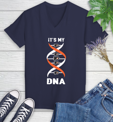 Philadelphia Flyers NHL Hockey It's My DNA Sports Women's V-Neck T-Shirt 12