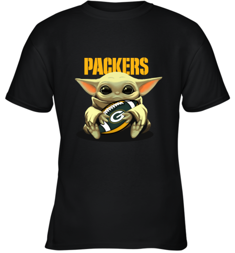 Baby Yoda Loves The Green Bay Packers Star Wars NFL Youth T-Shirt