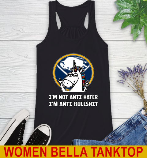 Buffalo Sabres NHL Hockey Unicorn I'm Not Anti Hater I'm Anti Bullshit Racerback Tank 2