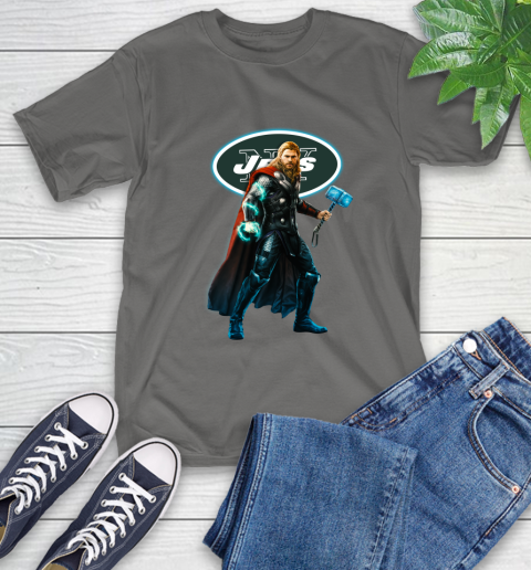 NFL Thor Avengers Endgame Football New York Jets T-Shirt 9