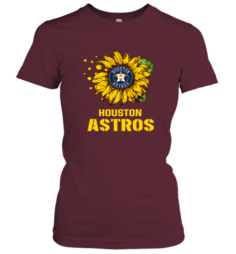 Houston Astros Blooming Baseballs Tee Shirt Women's Small / Navy Blue