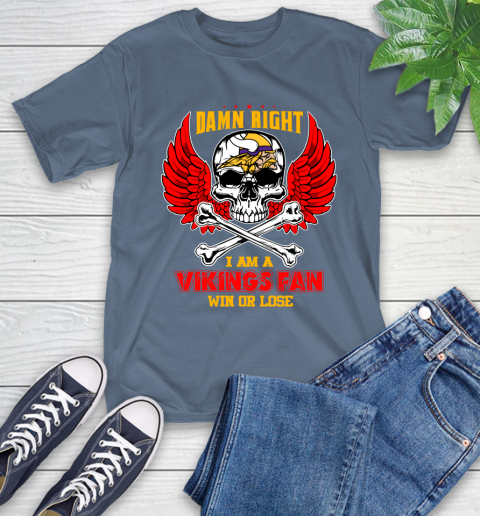 NFL Damn Right I Am A Detroit Lions Win Or Lose Skull Football Sports T-Shirt 8