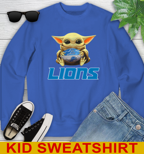 NFL Football Detroit Lions Baby Yoda Star Wars Shirt Youth Sweatshirt 7