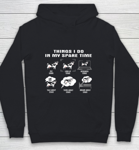 Things I Do In My Spare Time Cow Youth Hoodie