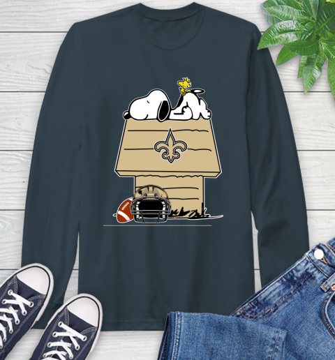 New Orleans Saints NFL Football Snoopy Woodstock The Peanuts Movie Long Sleeve T-Shirt 8