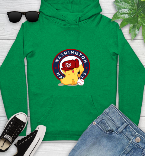 MLB Pikachu Baseball Sports Washington Nationals Youth Hoodie 7