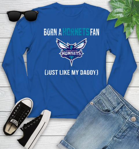 NBA Charlotte Hornets Loyal Fan Just Like My Daddy Basketball Shirt Youth Long Sleeve 9