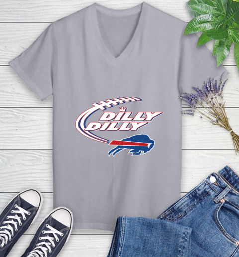 NFL Buffalo Bills Dilly Dilly Football Sports Women's V-Neck T-Shirt 4