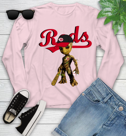 MLB Cincinnati Reds Groot Guardians Of The Galaxy Baseball Youth Long Sleeve 10