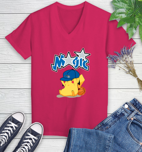 NBA Pikachu Basketball Sports Orlando Magic Women's V-Neck T-Shirt - Image 10