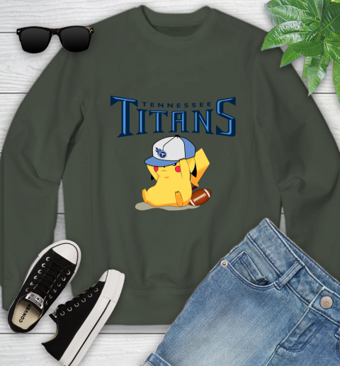 NFL Pikachu Football Tennessee Titans Youth Sweatshirt 10